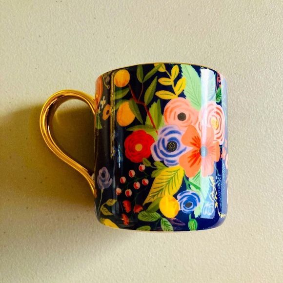 Rifle Paper Co. for Anthropologie Garden Party Monogram Mug Letter X - Picture 5 of 10